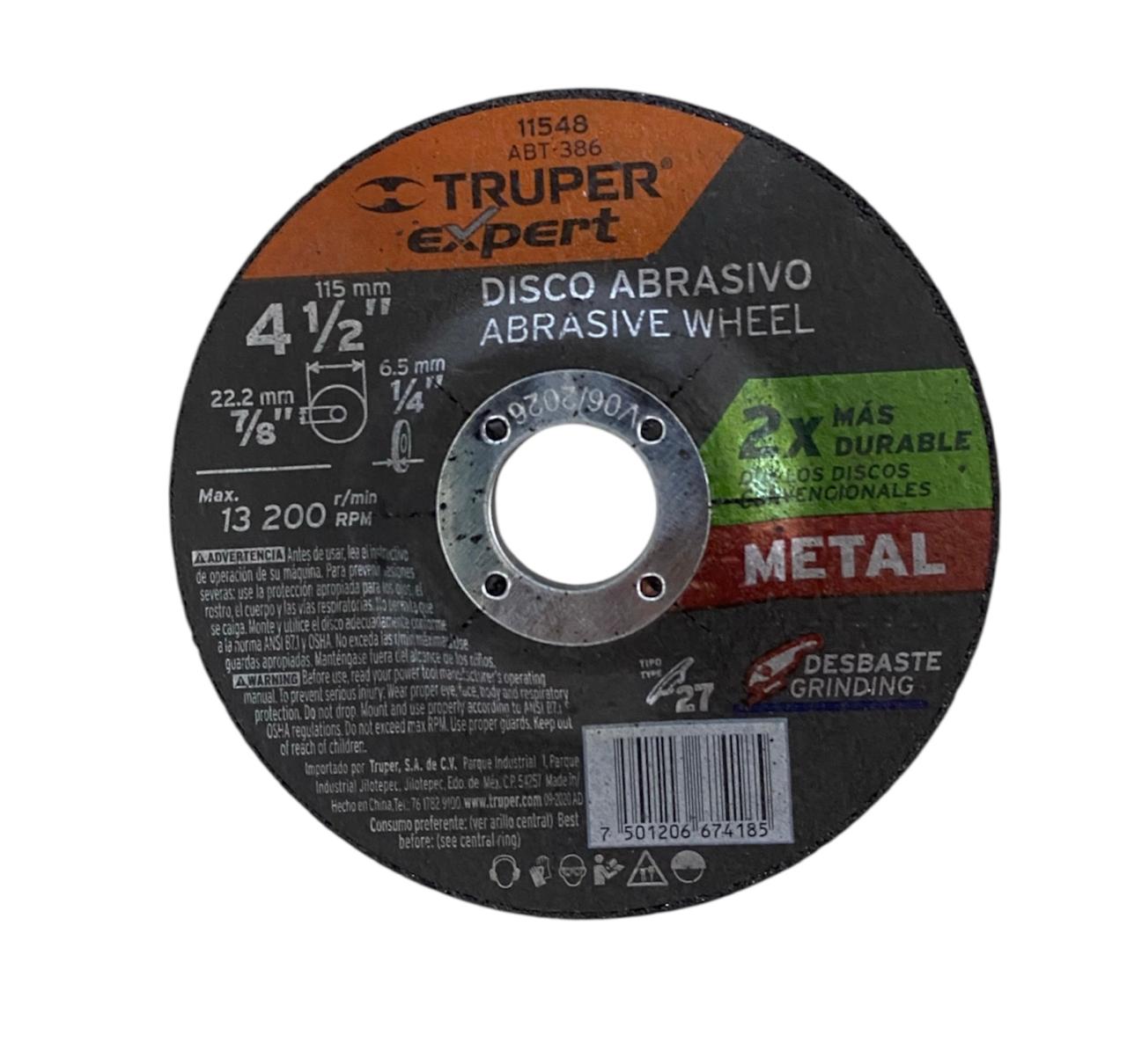 Disco De Desbaste 4 1/2 Truper